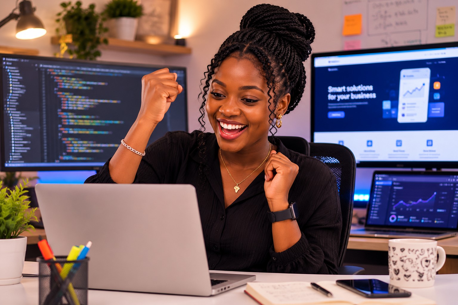 Customer excited about a software development project